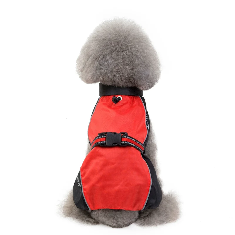 Dog Clothes Pet Large Dog Shell Jacket Raincoat Blue Red Cloak Clothes Windproof and Rainproof Raincoat
