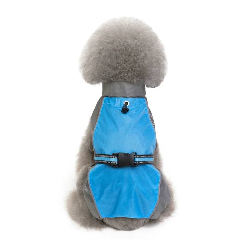 Dog Clothes Pet Large Dog Shell Jacket Raincoat Blue Red Cloak Clothes Windproof and Rainproof Raincoat