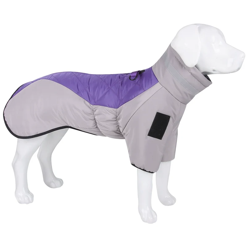 Dog Clothes Winter Coat Reflective Thickened Warm Golden Retriever Labrador Small and Medium-Sized Dogs Adjustable Orange Cotton-Padded Jacket