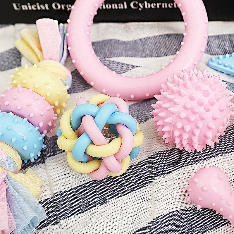 Dog Toy Ball Bite-Resistant Molar Rod Small Size Dogs Puppy Puppy Teddy Pet's Self-Hi Relieving Stuffy Rubber Supplies