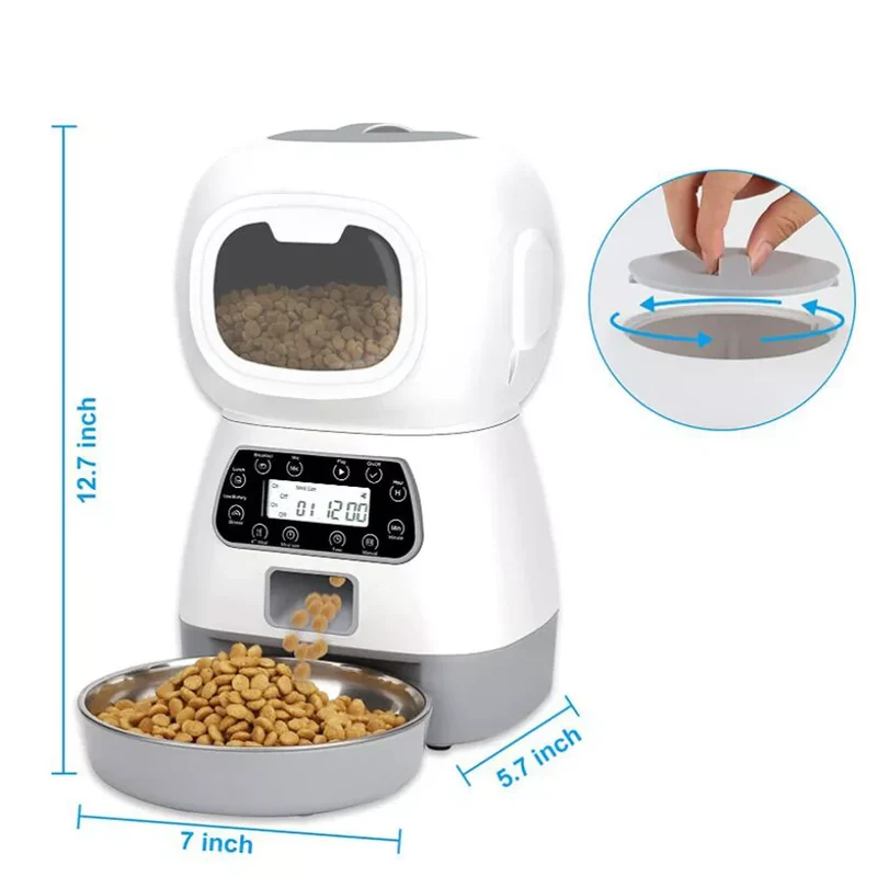 3.5L Automatic Pet Feeder Smart Food Dispenser For Cats Dogs Timer Stainless Steel Bowl Auto Dog Cat Pet Feeding Pet Supplies