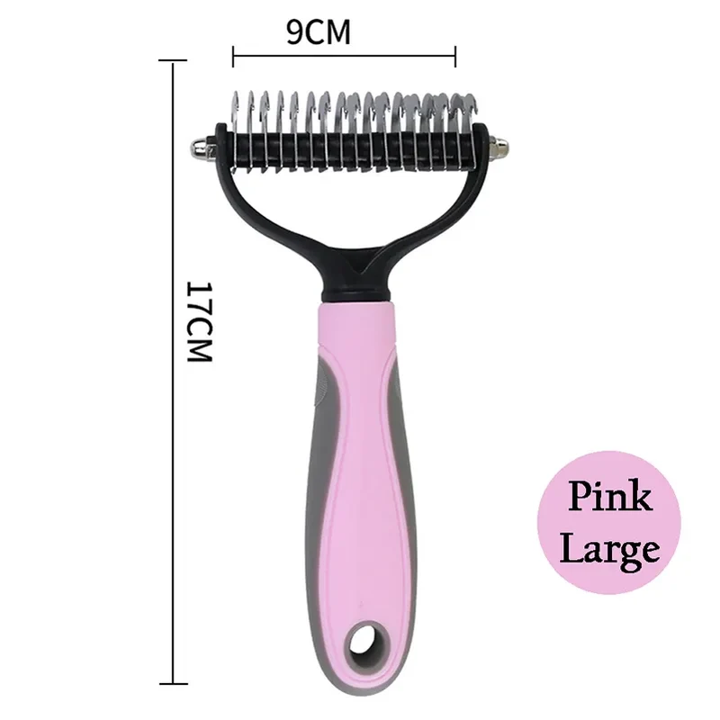 Pet Fur Knot Cutter Dog Hair Remover Comb Cat Grooming Shedding Tools Double Sided Brush Long Curly Hair Cleaner Pets Products