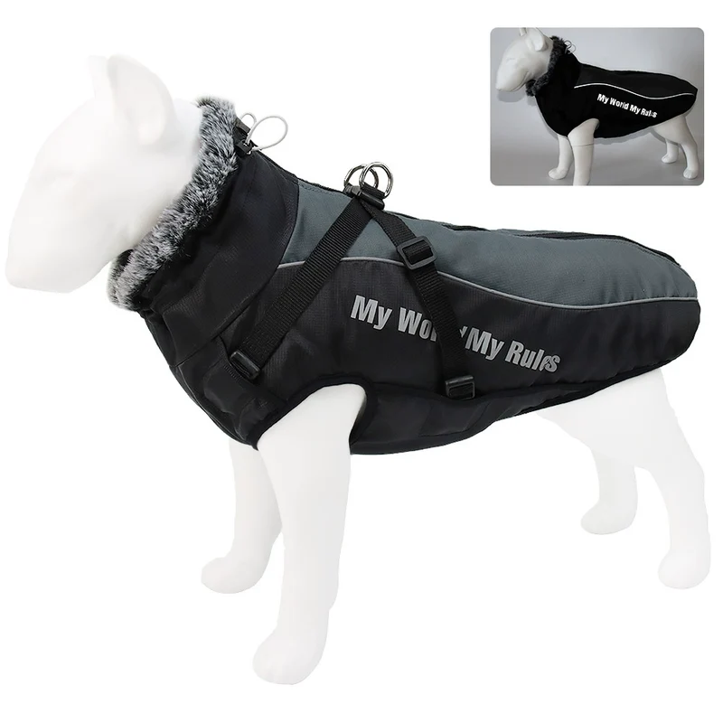 Autumn and Winter Large Dog Clothes Warm Reflective Dog Thickened Dog Shell Jacket Golden Retriever Labrador Medium and Large Pet Coat