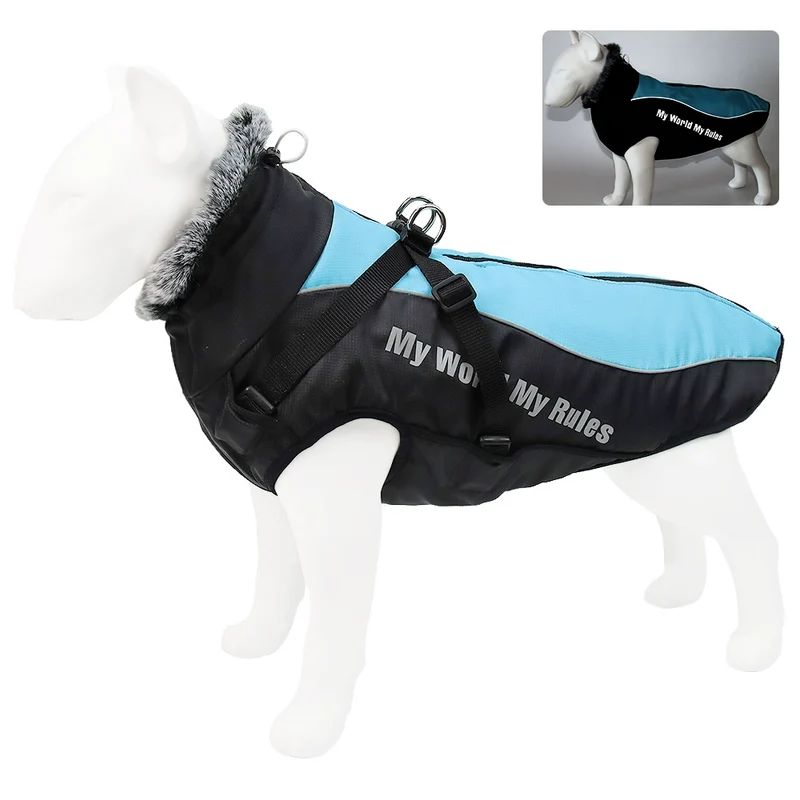 Autumn and Winter Large Dog Clothes Warm Reflective Dog Thickened Dog Shell Jacket Golden Retriever Labrador Medium and Large Pet Coat