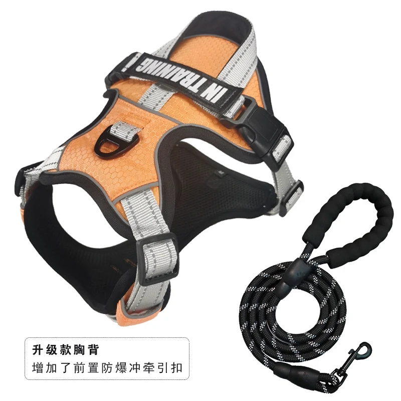Suomila Dog Breast Strap Vest-Style Large Dog Explosion-Proof Shiba Inu Golden Retriever Small and Medium Walking Dog Towing Rope