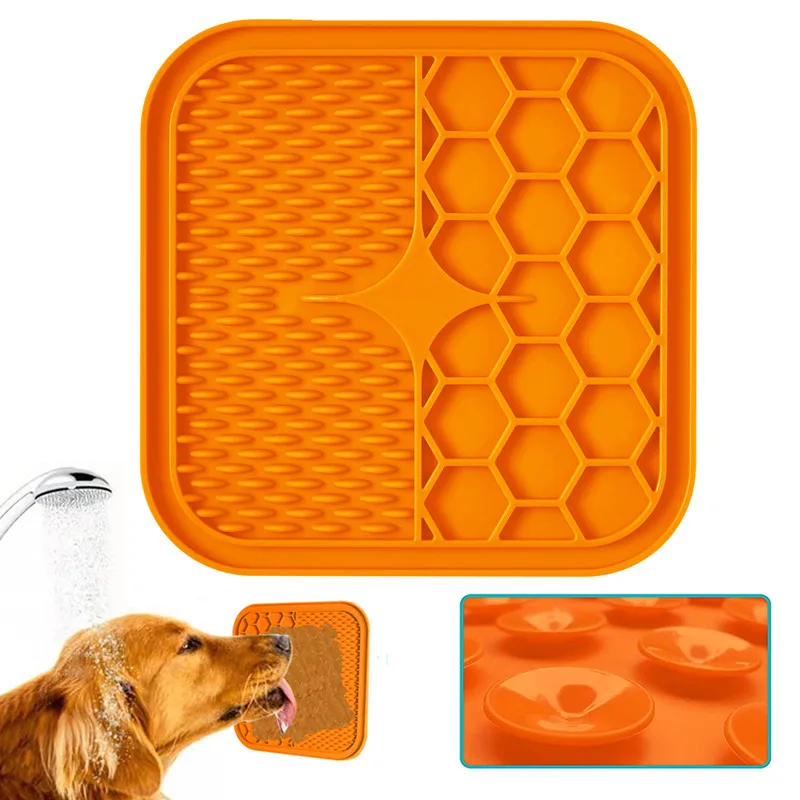 Pet Products Mat For Dogs Cats Slow Food Bowls With Suction Cup Feeding Food Silicone Lick Pad Dog Slow Feeders Treat Dispensing