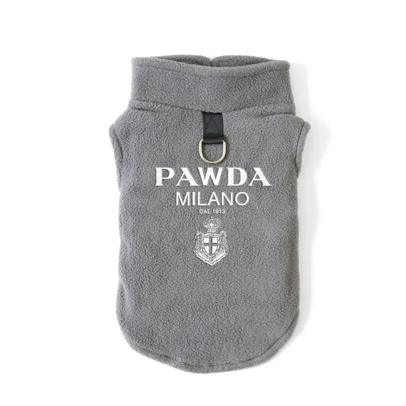 Pawda Polar Fleece Icon Autumn Spring & Tow Buckle Small Medium Dog Clothes Chihuahua Teddy Yorkshire Warm Singlet Streetwear