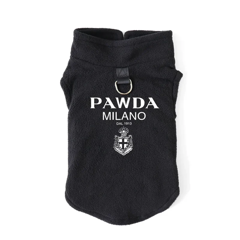Pawda Polar Fleece Icon Autumn Spring & Tow Buckle Small Medium Dog Clothes Chihuahua Teddy Yorkshire Warm Singlet Streetwear