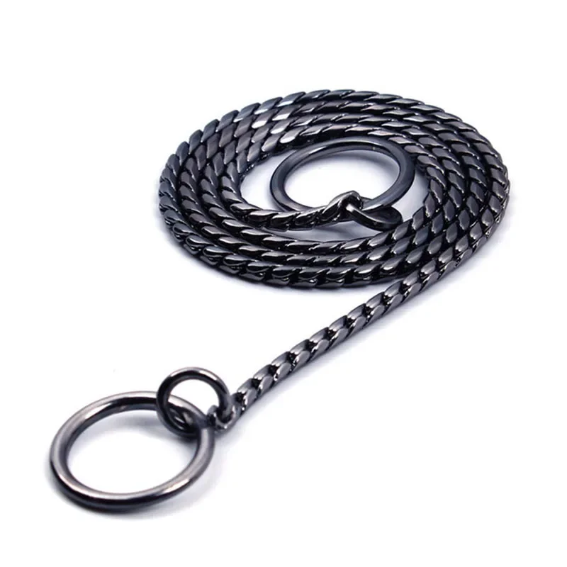Dog Collar Snake Chain Copper Pinch Collar Metal Choke P Slip Chains Collars for Small Medium Large Dogs Pet Training Supplies