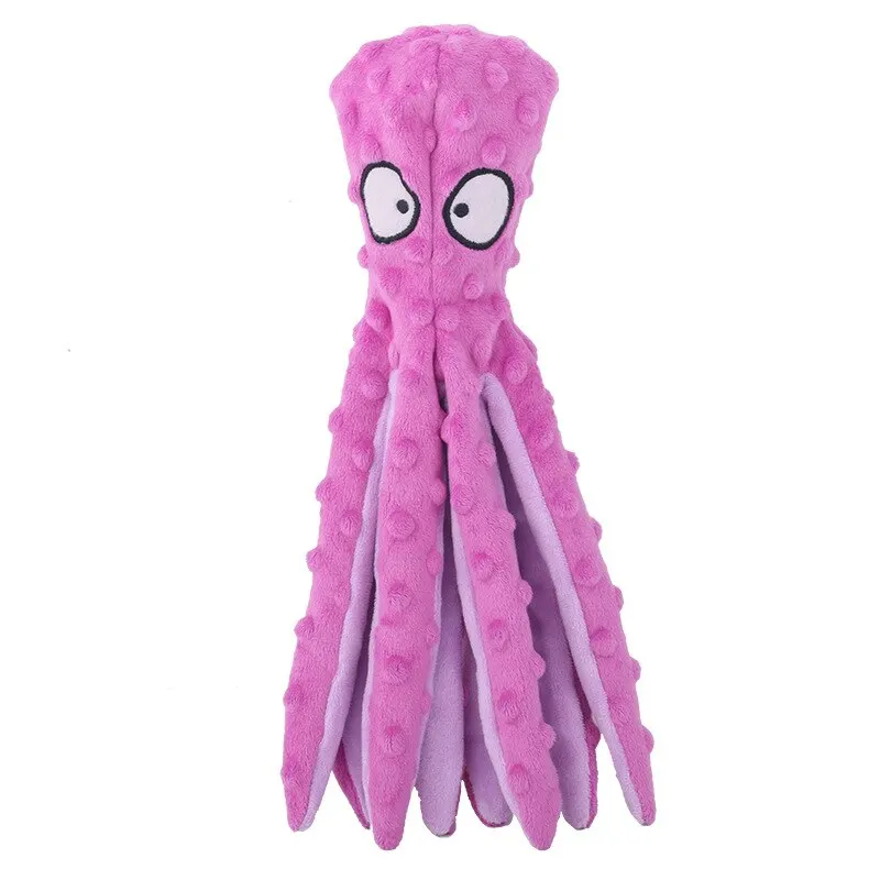 Plush Dog Toys Octopus Squeaky Dog Toys For Teething Soft Durable Interactive Dog Chew Toys For Puppies