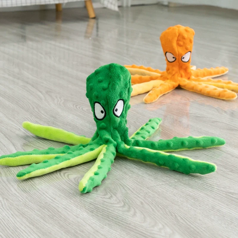 Pet Dog Molar Relieving Stuffy Sound Toy BB Call Ringing Paper Cute Small Octopus Pony Bichon Small Size Dogs Cat
