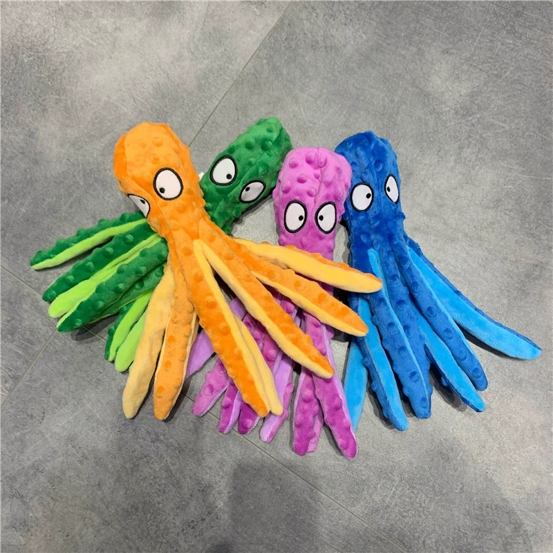 Pet Dog Molar Relieving Stuffy Sound Toy BB Call Ringing Paper Cute Small Octopus Pony Bichon Small Size Dogs Cat