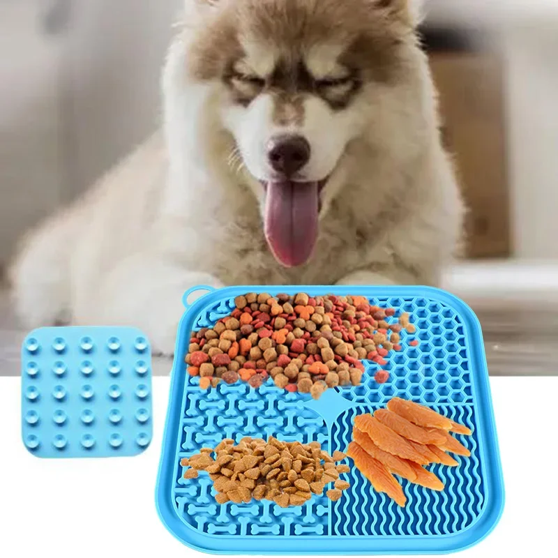 Cat Dog Slow Food Mat Pet Lick Silicone Mat Dog Feeder Supplies Suction Cup Slow Food Mat Dog Bathing Distraction