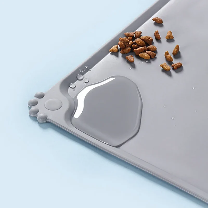 Silicone Pet Food Mat with High Lips Non-Stick Waterproof Dog Cat Food Feeding Pad Puppy Feeder Bowl Placemat Tray Placemat
