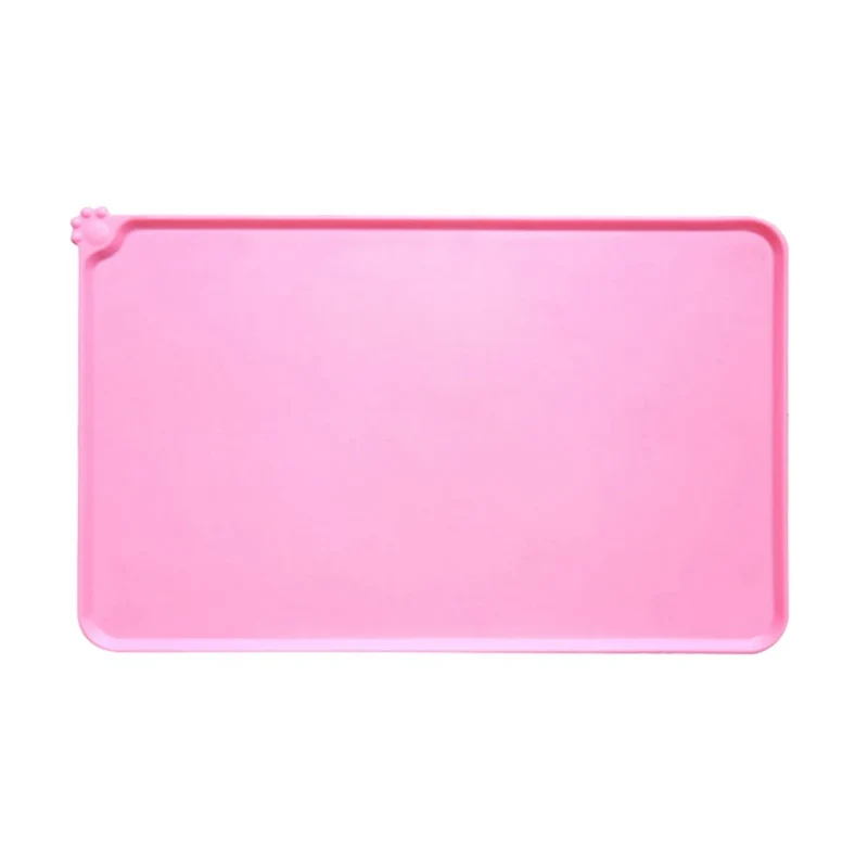 Silicone Pet Food Mat with High Lips Non-Stick Waterproof Dog Cat Food Feeding Pad Puppy Feeder Bowl Placemat Tray Placemat