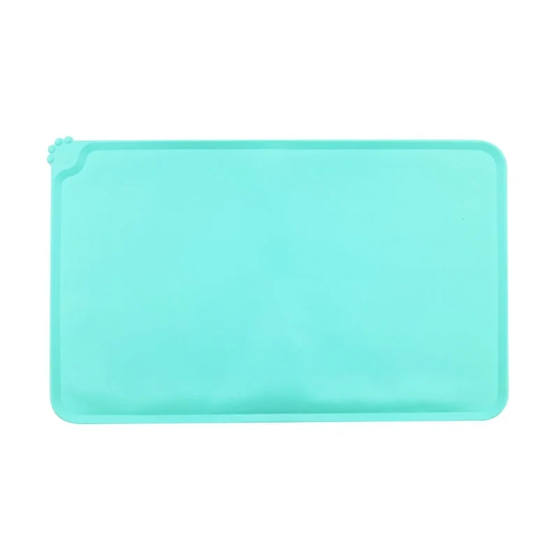Silicone Pet Food Mat with High Lips Non-Stick Waterproof Dog Cat Food Feeding Pad Puppy Feeder Bowl Placemat Tray Placemat
