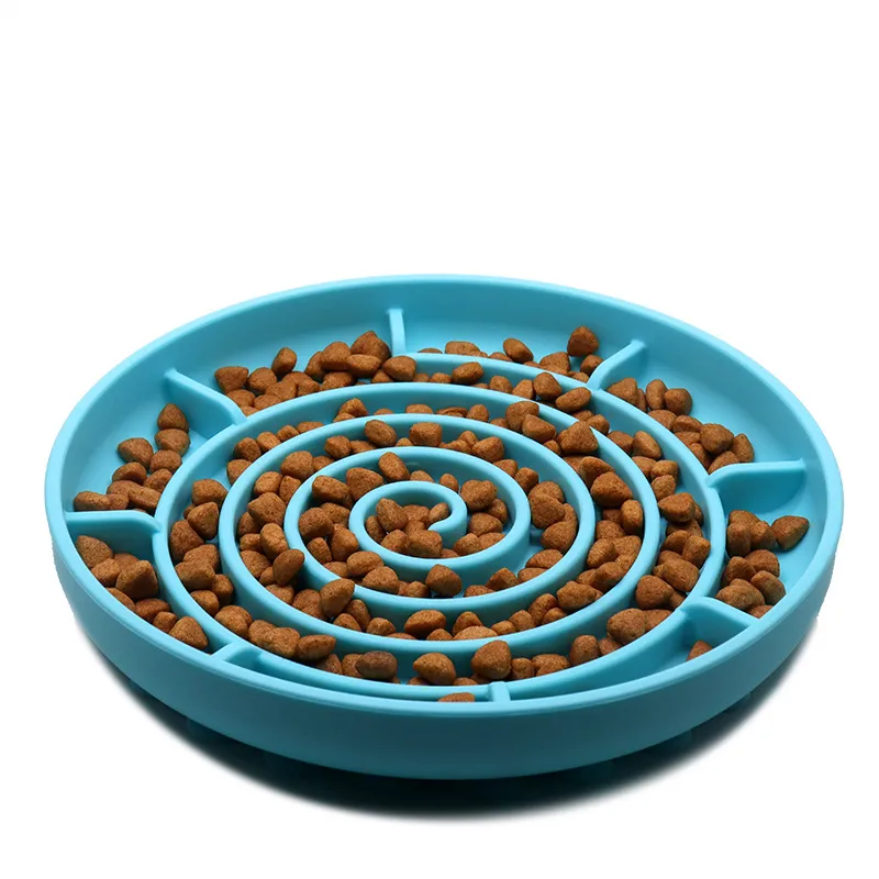 Pet supplies Slow Food Bowl Cat Anti-Knockover Anti-Slip Food Bowl Puppy Anti-choking Silicone Toy Food Plate