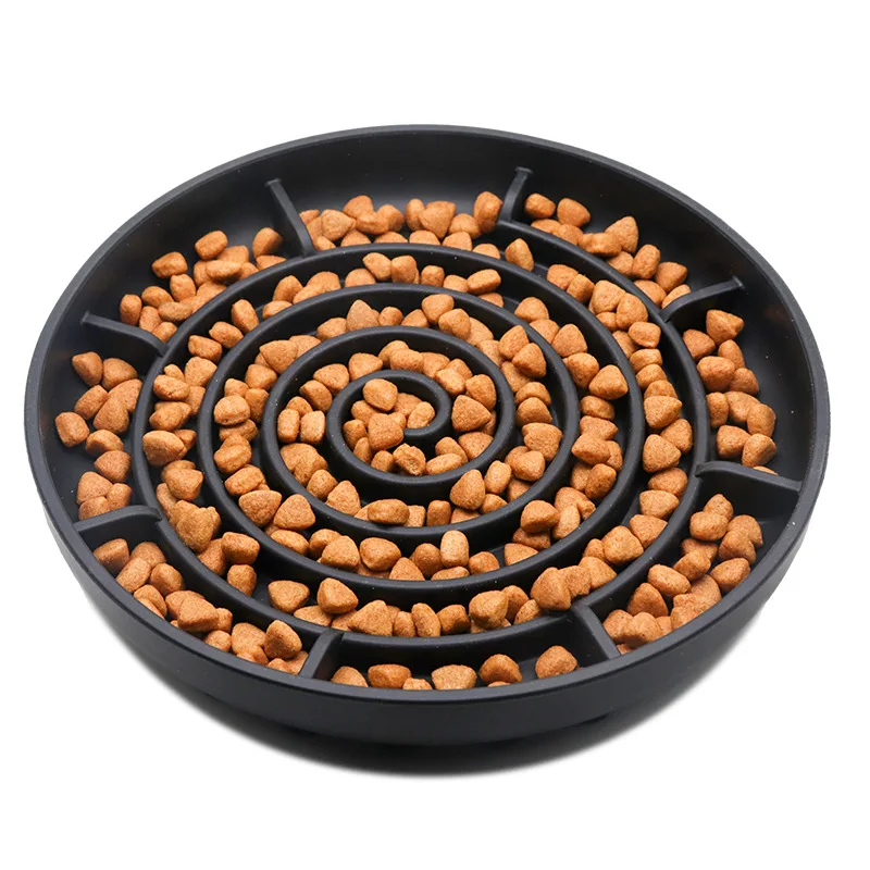 Pet supplies Slow Food Bowl Cat Anti-Knockover Anti-Slip Food Bowl Puppy Anti-choking Silicone Toy Food Plate