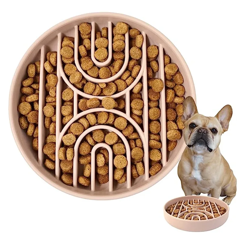 Pet supplies Slow Food Bowl Cat Anti-Knockover Anti-Slip Food Bowl Puppy Anti-choking Silicone Toy Food Plate