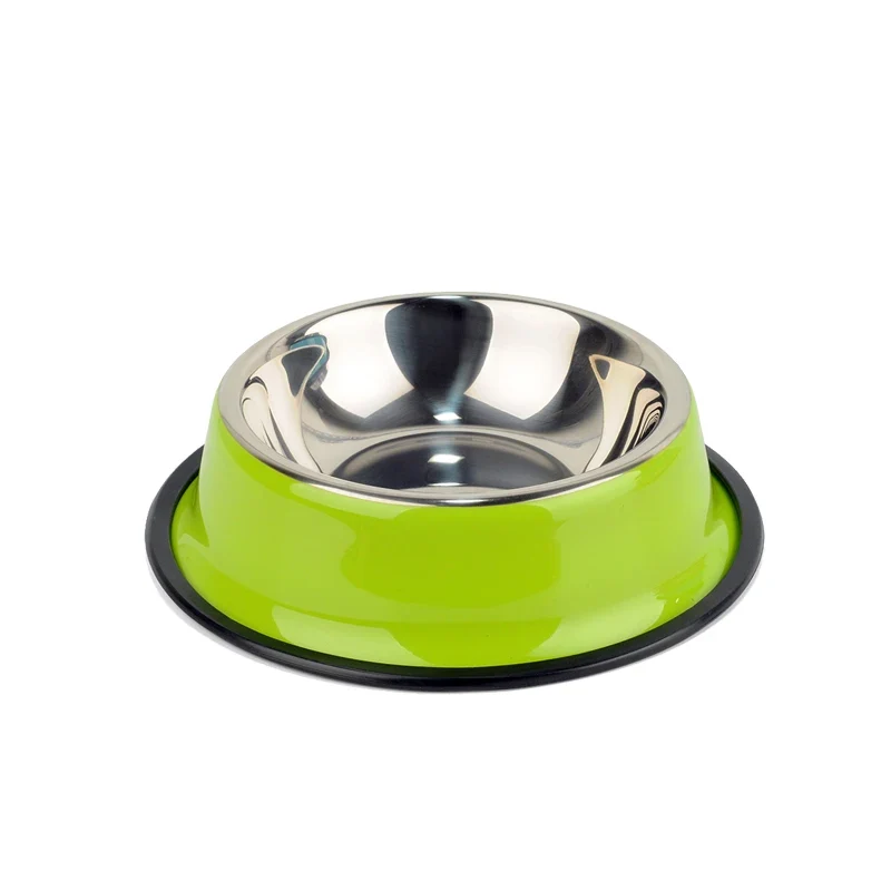 4 Colors Stainless Steel Dog Bowls,Lovely Pet Food Water Drink Dishes Feeder For Cat Puppy Dog