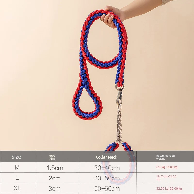 Big Dog P Chain Hand Holding Rope Dog Chain Golden Retriever Rope Medium Large Dog Pet Supplies Traction Belt Collar