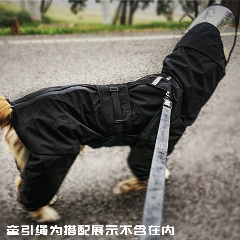 Dog Raincoat Four-Legged All-Inclusive Medium Large Dog Poncho Golden Retriever/Border Collie Shell Jacket Waterproof Original Pet Raincoat