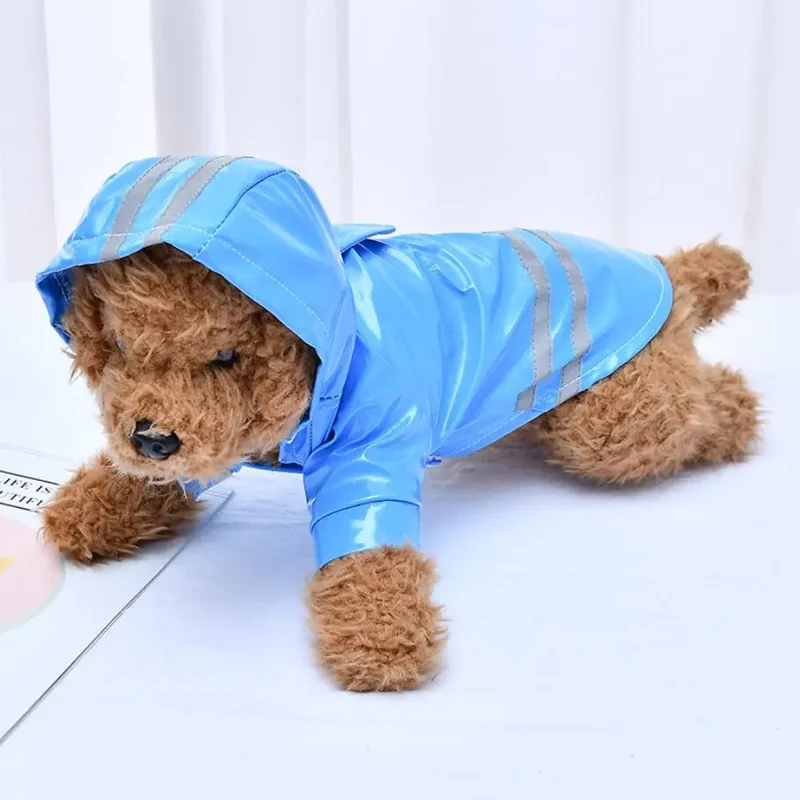 S-XL Pets Dog Clothes Hooded Raincoats Reflective Strip Dogs Rain Coat Waterproof Jackets Outdoor Breathable Clothes For Puppies