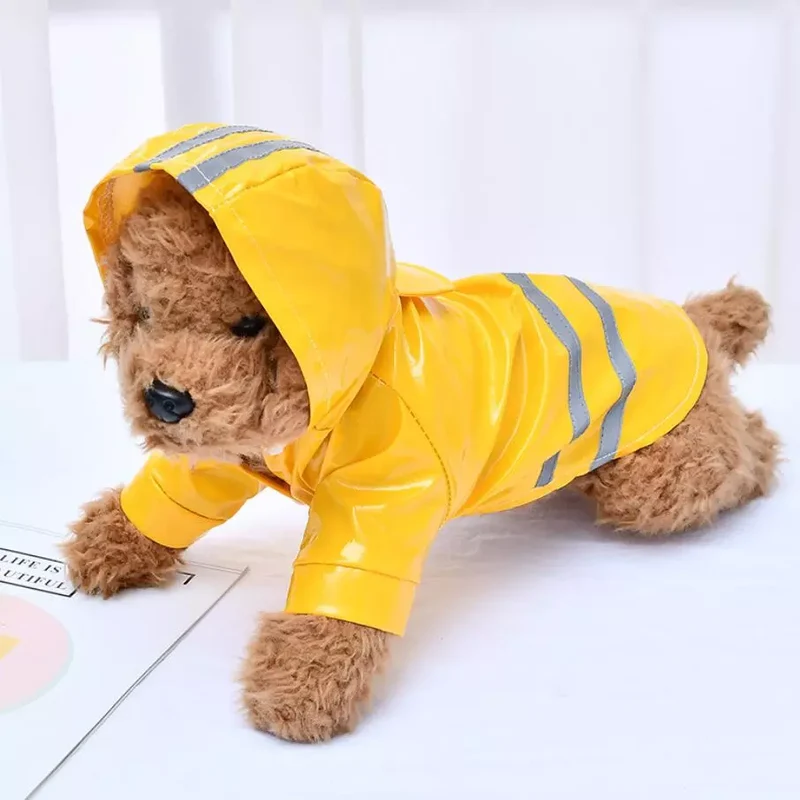 S-XL Pets Dog Clothes Hooded Raincoats Reflective Strip Dogs Rain Coat Waterproof Jackets Outdoor Breathable Clothes For Puppies
