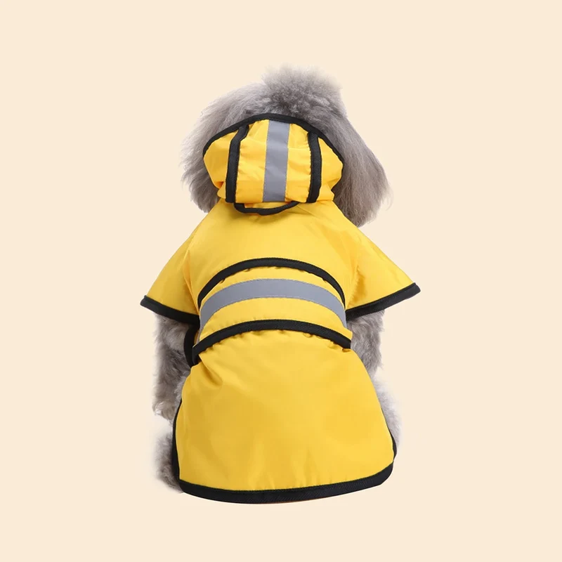 Large Dog Waterproof Raincoat Adjustable Pet Water Proof Clothes Lightweight Rain Jacket Poncho Hoodies with Strip Reflective