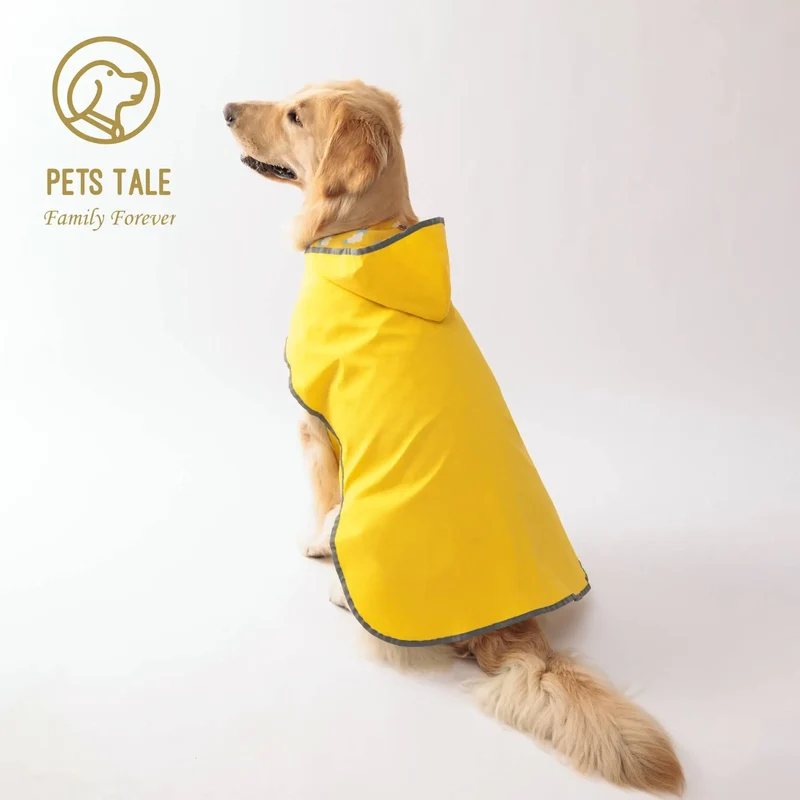 Keep Your Pup Dry & Stylish: Double-Layer Yellow Raincoat With Two-Way Wear!