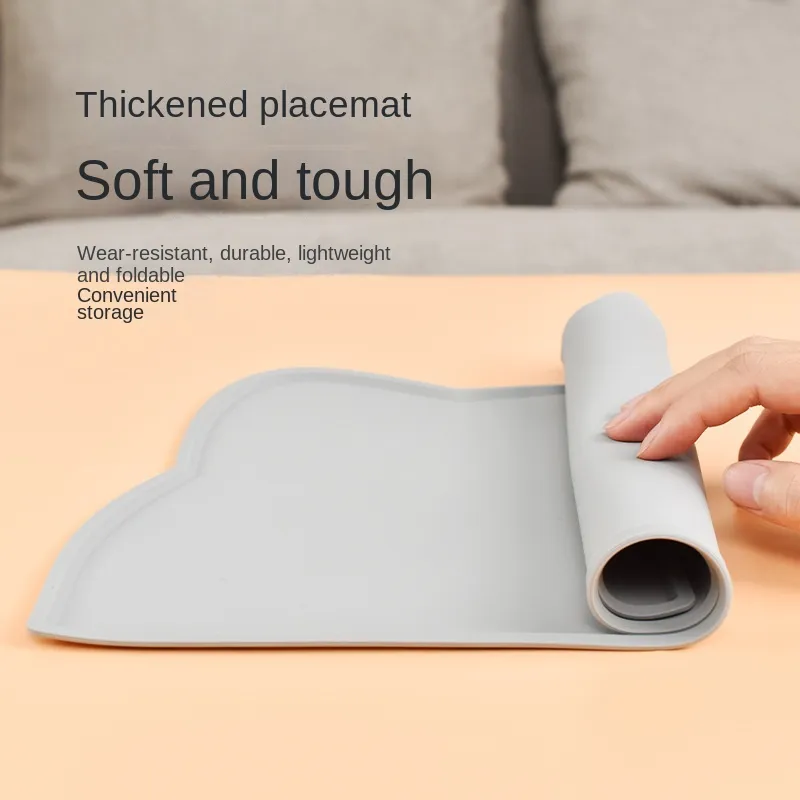 Waterproof Pet Mat For Dog Cat Solid Color Silicone Pet Food Feeding Pad Pet Bowl Drinking Mat Portable Dog Feeding Mat Placemat