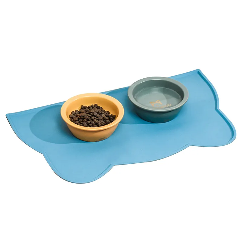 Waterproof Pet Mat For Dog Cat Solid Color Silicone Pet Food Feeding Pad Pet Bowl Drinking Mat Portable Dog Feeding Mat Placemat