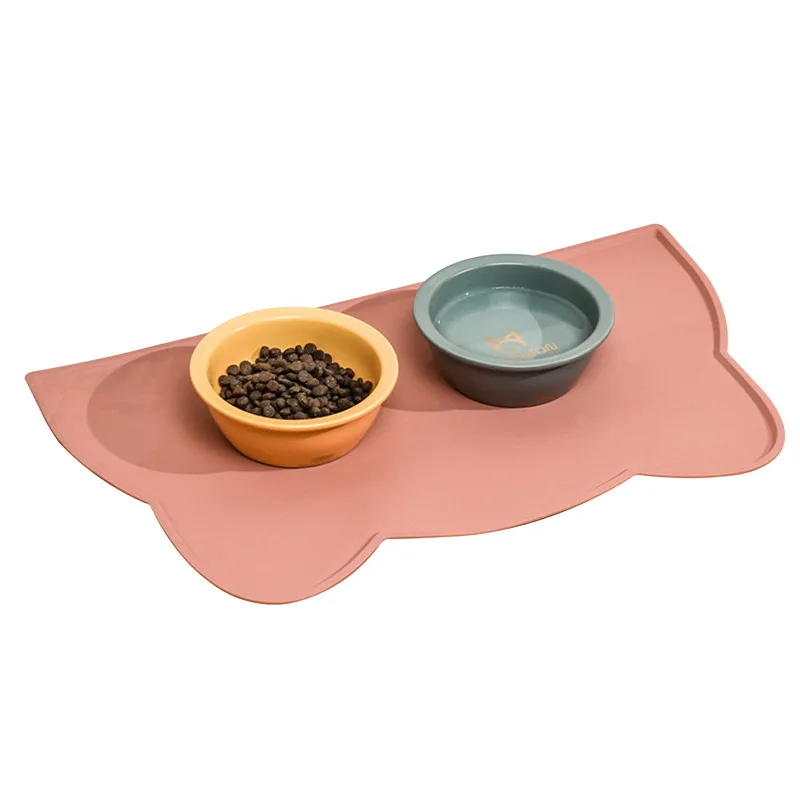Waterproof Pet Mat For Dog Cat Solid Color Silicone Pet Food Feeding Pad Pet Bowl Drinking Mat Portable Dog Feeding Mat Placemat