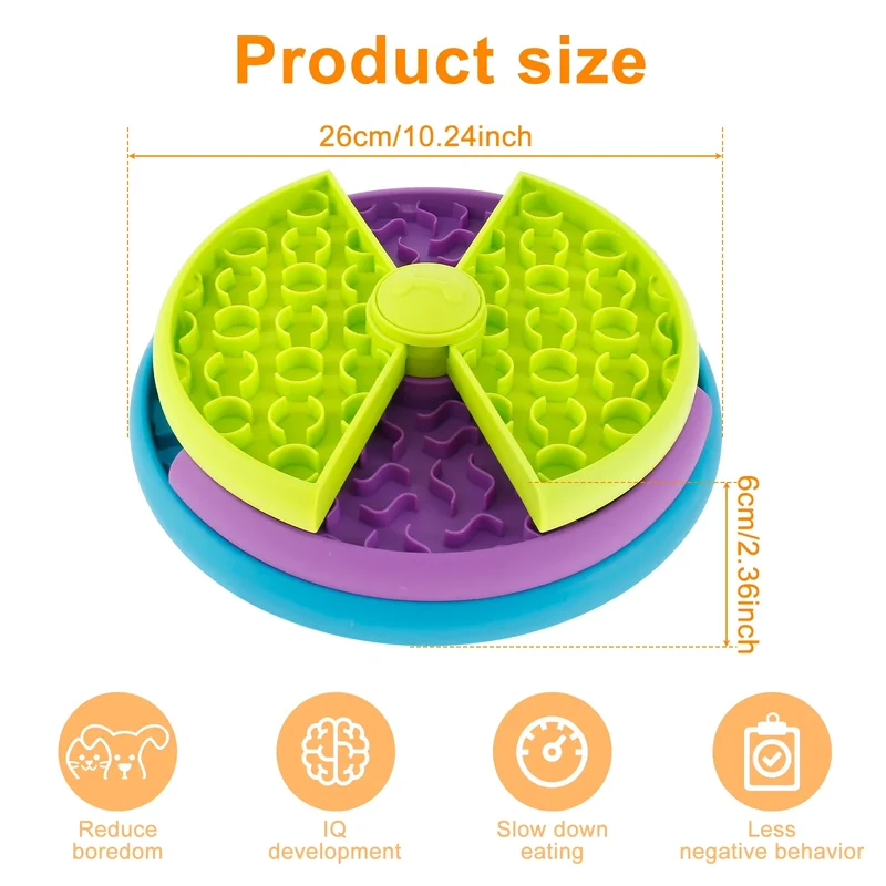 Pet Slow Food Bowl 3-Layers Puzzle Puppy Choke-proof Non-slip Feeder Reusable Dog Slow Eating Interactive Game Toy Pet Supplies