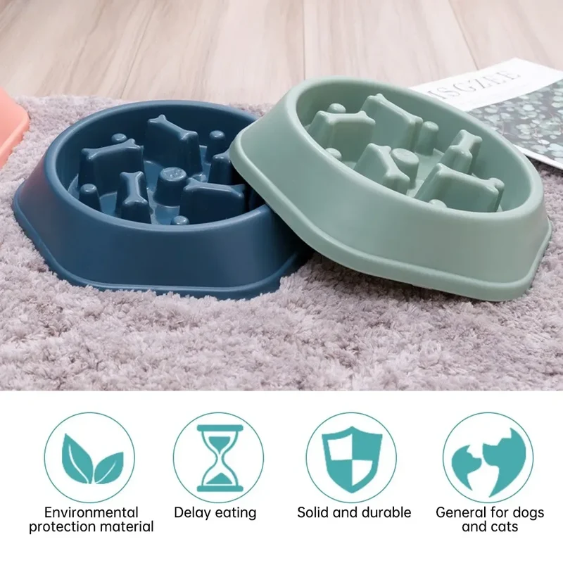 New Pet Dog Feeding Food Bowl Puppy Slow Down Eating Feeder Dish Bowl Prevent Obesity Pet Dogs Supplies Food Stora Dropshipping