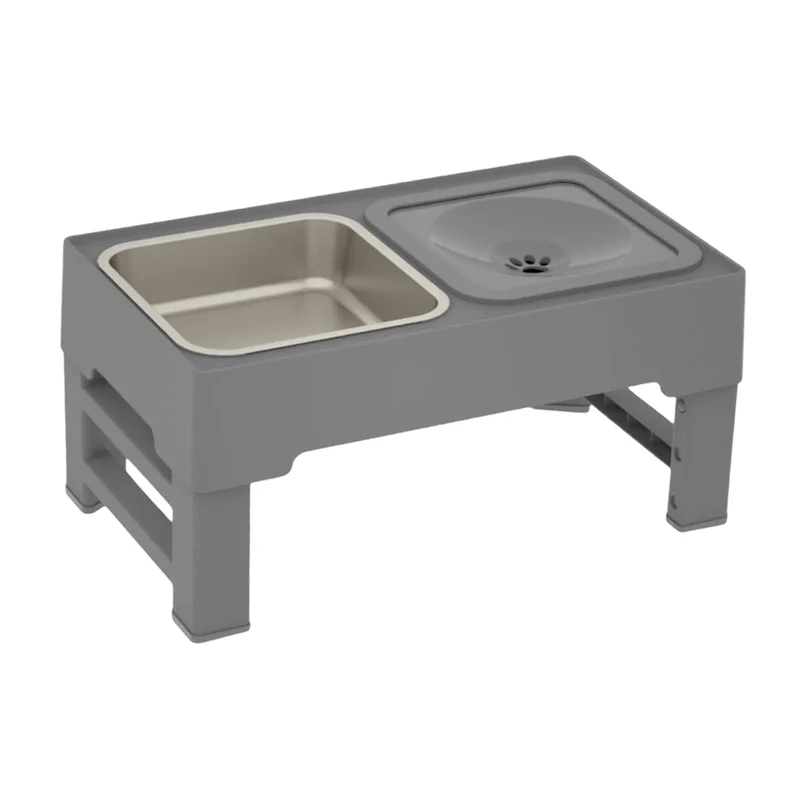 Pets Bowls Dog Double Bowls Stainless Stand Adjustable Height Pet Feeding Dish Bowl Big Dog Elevated Food Water Feeders for Dogs