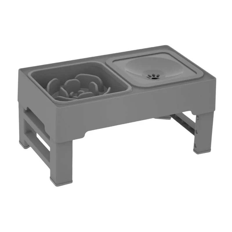 Pets Bowls Dog Double Bowls Stainless Stand Adjustable Height Pet Feeding Dish Bowl Big Dog Elevated Food Water Feeders for Dogs