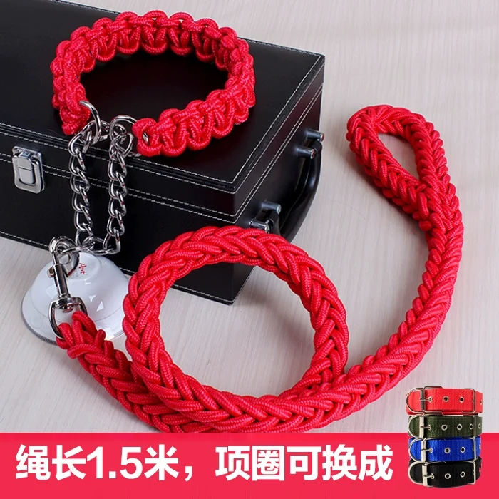 Dog Hand Holding Rope Medium Large Dog Golden Retriever Samoyed Alaska Dog Leash Adjustable Collar Dog Chain