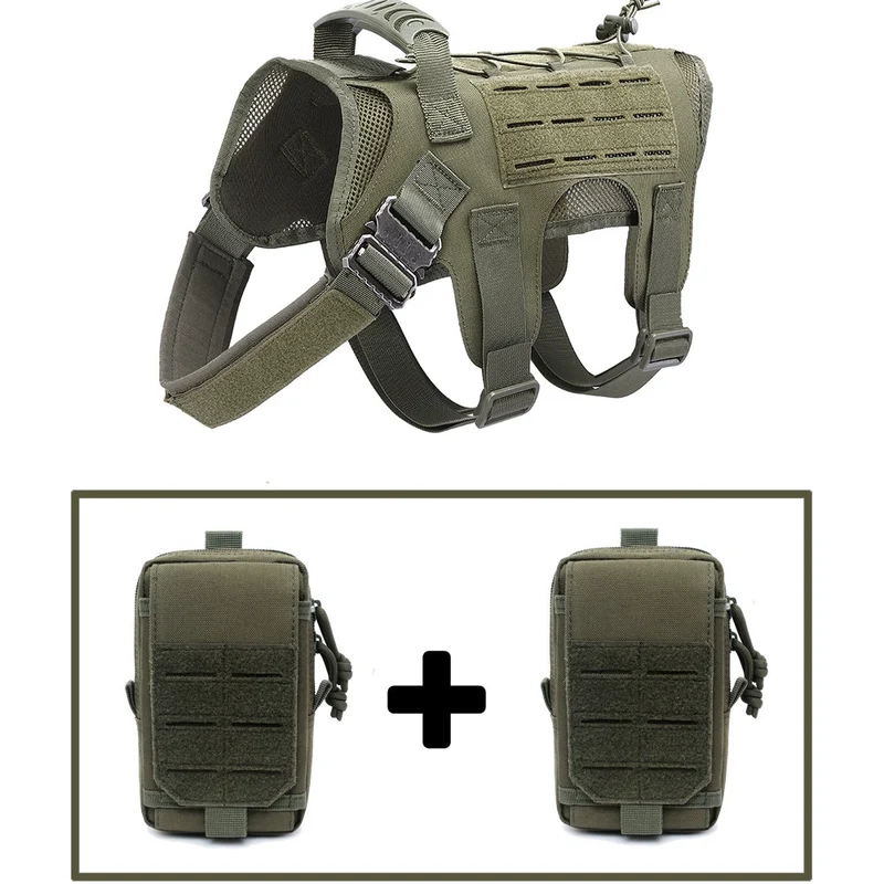 Dog Tactical Vest Medium-Sized Dog Large Dog German Shepherd Malinois Breathable Waterproof Outdoor Big Dog Training Dog Vest Chest Back