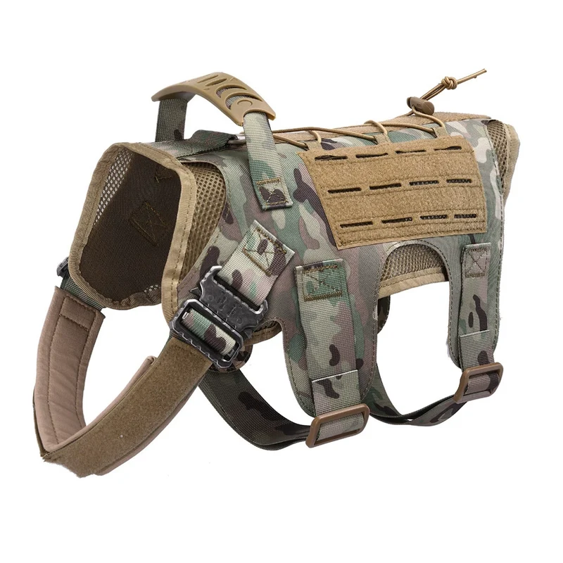Dog Tactical Vest Medium-Sized Dog Large Dog German Shepherd Malinois Breathable Waterproof Outdoor Big Dog Training Dog Vest Chest Back
