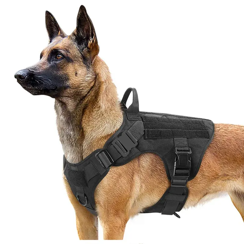 Tactical Dog Harness Military Pet German Shepherd Pet Training Vest Dog Harness and Leash Set for Small Medium Large Dogs