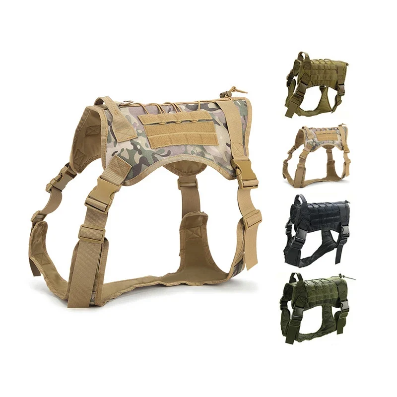 Tactical Dog Harness Military Pet German Shepherd Pet Training Vest Dog Harness and Leash Set for Small Medium Large Dogs