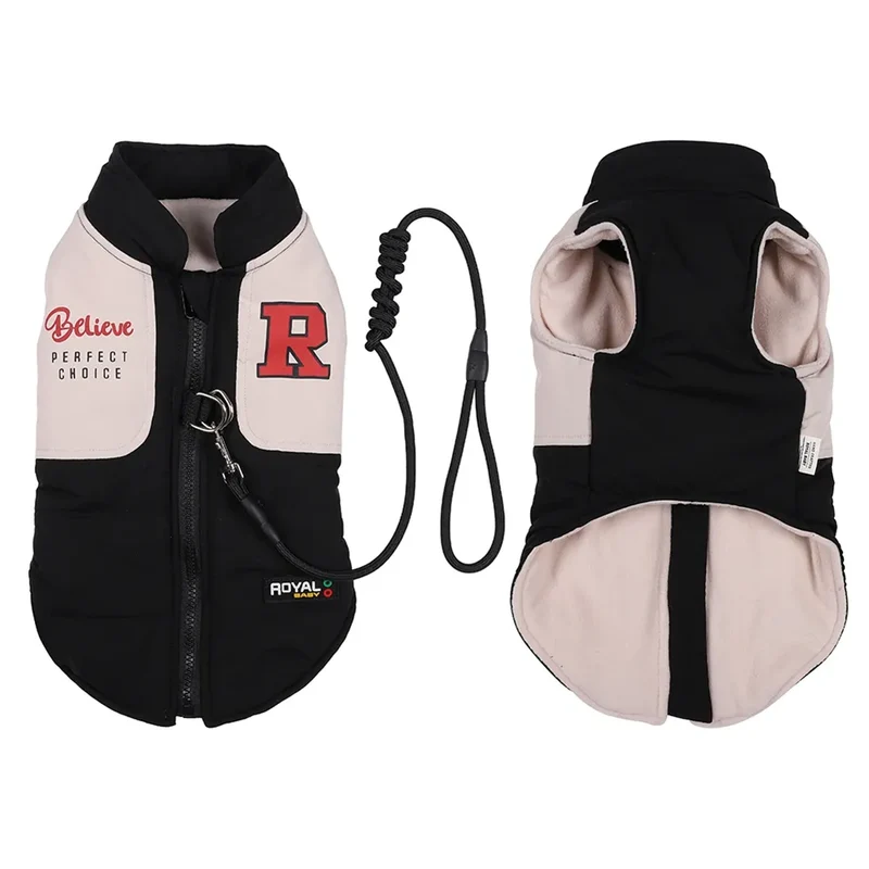 Winter Pet Dog Jacket With Harness Rope Warm Clothes Waterproof Coat For Small Medium Large Chihuahua French Bulldog Outfits