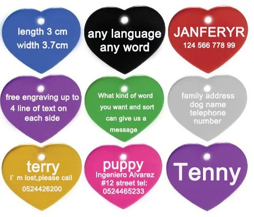 1pcs Free Laser Engraving Personalized Custom Pet Dog ID Tag Cat Puppy Name Pendant Tags Pets Tag Collar Anti-lost Nameplate