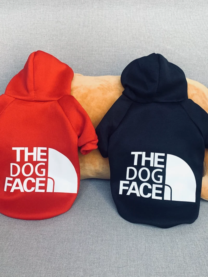 Cat Size Dog Pet Clothing Dog Clothes Dogface Pet Dog Fashion Printed Velvet Sweatshirt with Hat