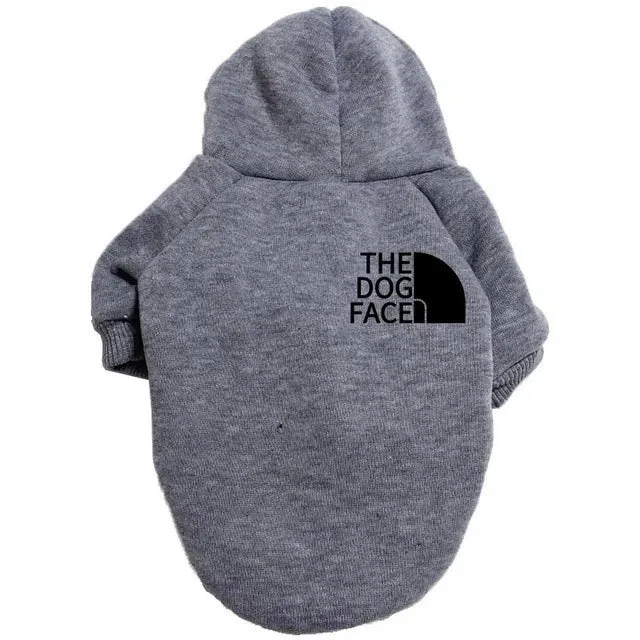 Cat Size Dog Pet Clothing Dog Clothes Dogface Pet Dog Fashion Printed Velvet Sweatshirt with Hat