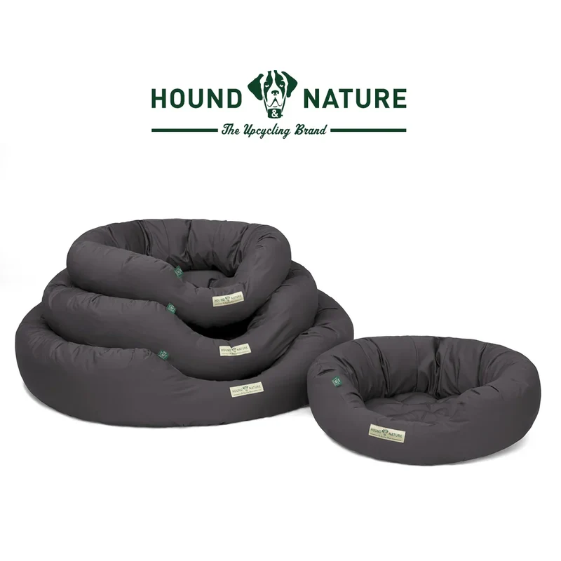 Hundebett rund St.Moritz von HOUND&NATURE | Recycelte Materialien | Oeko-Tex® Standard 100 | Grau