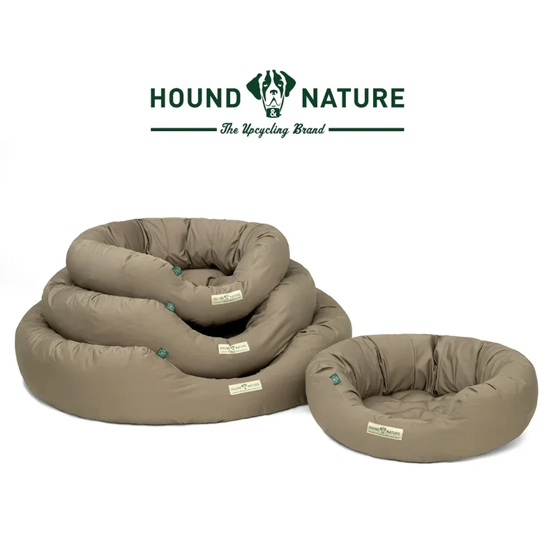 Hundebett rund St.Moritz von HOUND&NATURE | Recycelte Materialien | Oeko-Tex® Standard 100 | Taupe
