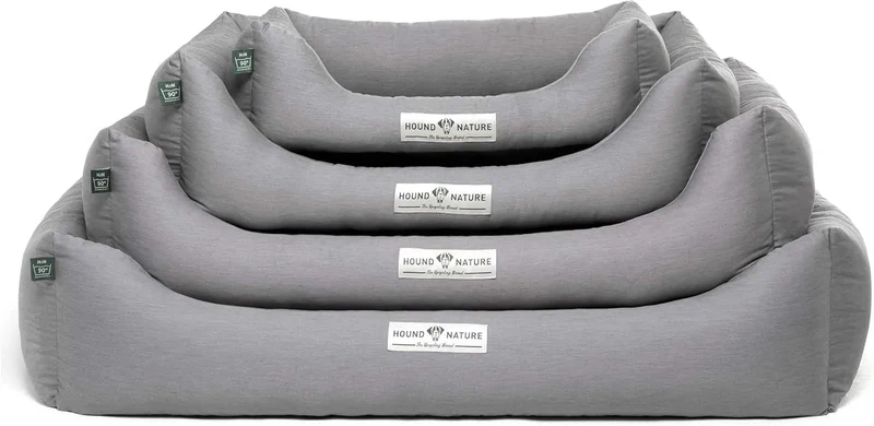 Hundebett Luzern von HOUND&NATURE | Fleece-Seite | Recycelte Materialien | Oeko-Tex® Standard 100 | Hellgrau