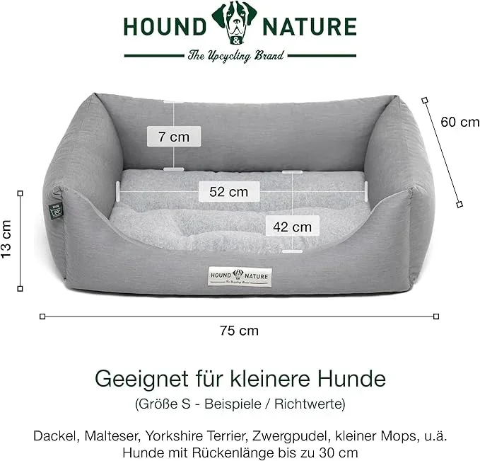 Hundebett Luzern von HOUND&NATURE | Fleece-Seite | Recycelte Materialien | Oeko-Tex® Standard 100 | Hellgrau